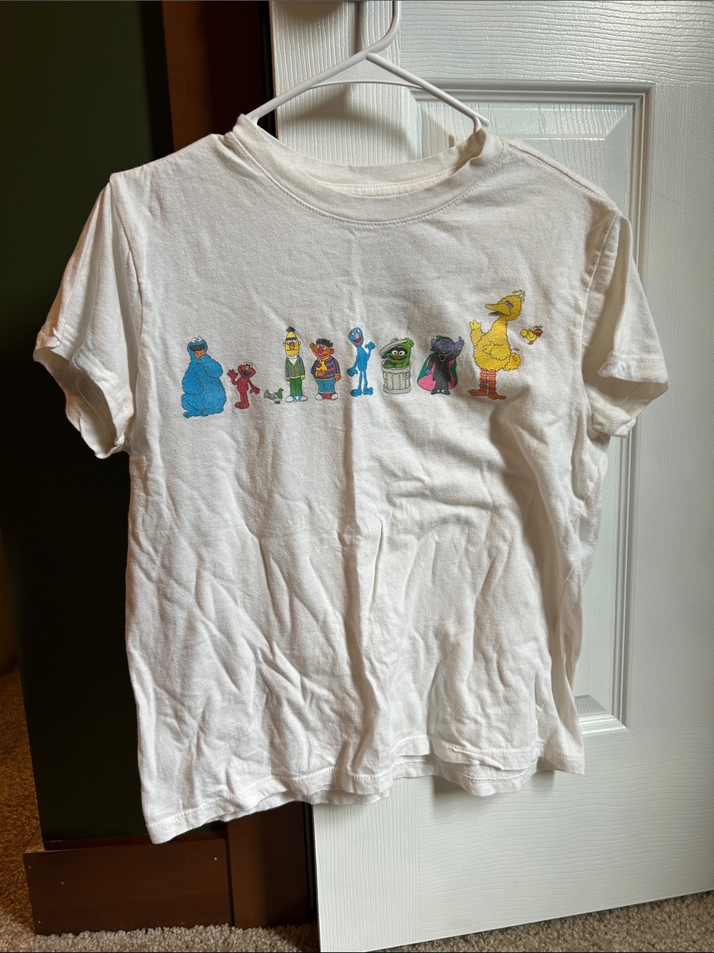 Sesame Street White Kids Graphic Tee with Colorful Characters
